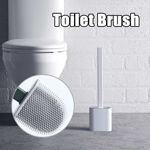 Picture of Silicon Toilet Cleaner Brush With Wall Mounted Magic Sticker And Holder