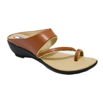 Picture of Latest Women's Block Heel Toe Ring Solid Coloured Sandals