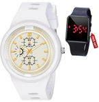 Picture of Stylish Men Multicolor Watch With Free Ledwatch