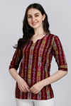 Picture of Inventive New Cotton Maroon Printed Tops