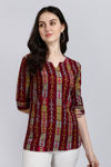 Picture of Inventive New Cotton Maroon Printed Tops