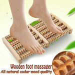 Picture of Wooden Roller Foot Massager 7 Row And 14 Roller Big Size Body Stress Buster & Accupressure Point Device Relaxation Health Care Product Foot Massager And Legs Pain Relief Massager | Set Of 1