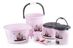 Picture of Bathroom Plastic Bucket, Stool, Dustbin, Mug, Multicolor, Set Of 6 Pcs