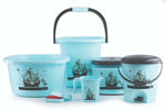 Picture of Bathroom Plastic Bucket, Stool, Dustbin, Mug, Multicolor, Set Of 6 Pcs