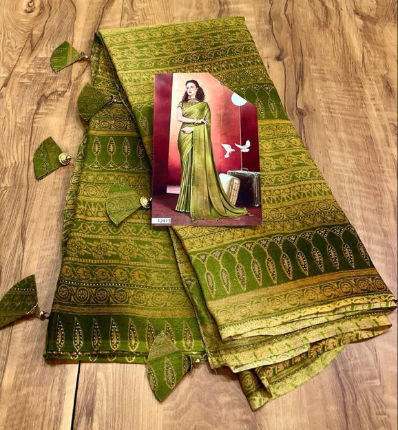 Picture of Pure Brasso Silk Stylish Fashionabale Saree