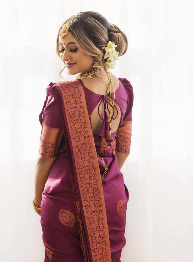 Picture of Beautifulrich Pallu And Jacquard Saree With Blouse Pice