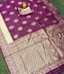 Picture of Beautifulrich Pallu And Jacquard Saree With Blouse Pice