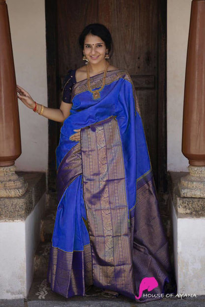 Picture of Expensive Pure Silk Soft Saree For Wedding And Enagement With Blouse