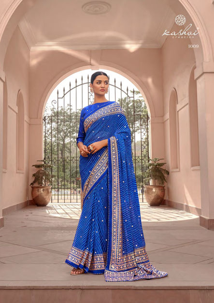Picture of Pure Blue Cotton Wedding And Stylish Wtihsaree