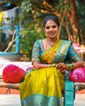 Picture of Beautiful Banarasi Saree For Wedding With Blouse