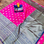 Picture of Beautiful Jecard Border Blouse Saree Wi8th Blouse Pice