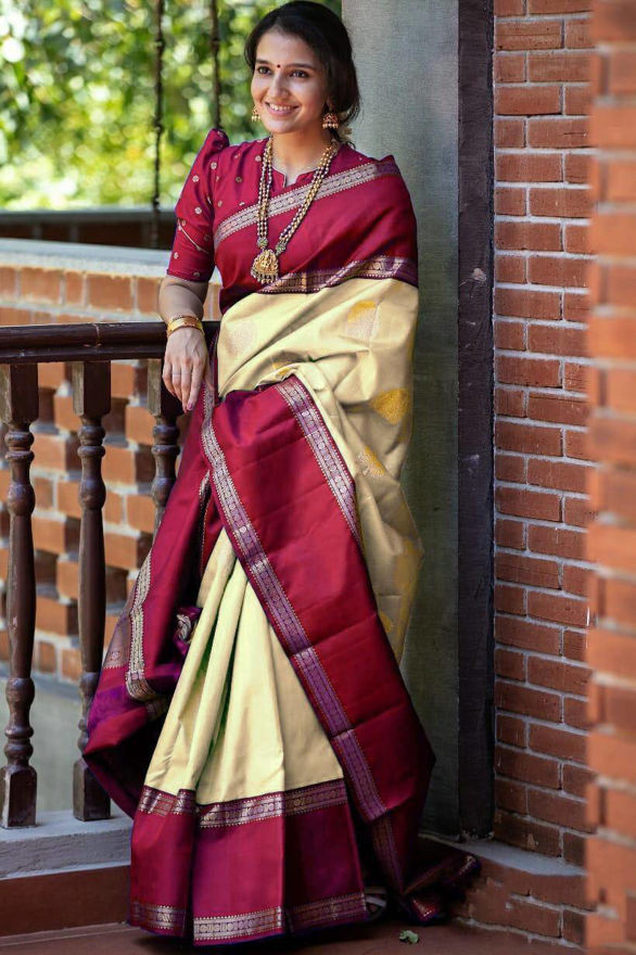 Picture of Beautiful Soft Silk Saree For Wedding With Blouse Pice