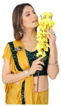 Picture of Party Wear Stylish Fancy Yellow Saree With Good Fabric