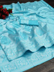 Picture of Expensice Banarasi Saree For Wedding With Blouse Pice