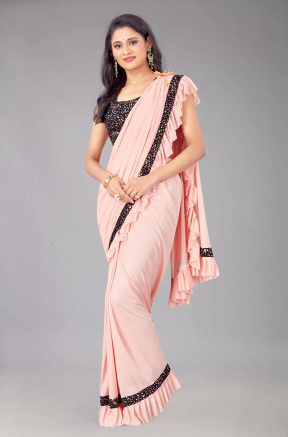 Picture of Party Wear Styalish Fency Baby Pink Saree