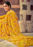 Picture of Pure Georgette With Gold Print & Fancy Lace Saree