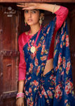Picture of Pure Chiffon With Fancy Lace & Beautiful Blouse Saree