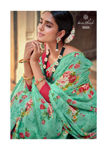 Picture of Pure Chiffon With Fancy Lace & Beautiful Blouse Light Green Saree