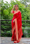 Picture of Beautiful Banarasi Saree For Wedding With Blouse