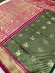 Picture of Super Green Pink Colour Combination Saree For Wedding