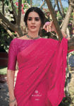 Picture of Georgette Jacquard Border With Jari Print & Fancy Blouse Saree