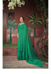 Picture of Pure Georgette With Fancy Lace & Beautiful Green Blouse Saree
