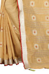 Picture of Pure Cream Color Lilan Beautiful Saree With Blouse For Wedding