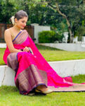 Picture of Soft Banarasi Lichi Silk Saree For Wedding