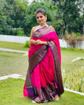 Picture of Soft Banarasi Lichi Silk Saree For Wedding
