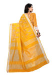Picture of Pure Yellow Cotton And Foli Print Chitt Pallu Saree