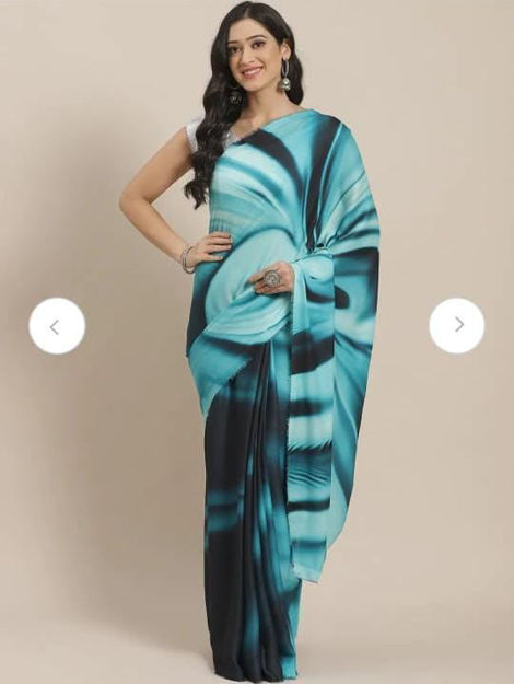 Picture of Festival collection with sky blue printed saree