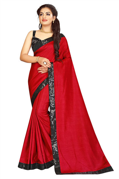 Picture of Simple Sober Pure Silk Saree For Wedding With Blouse