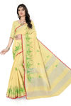 Picture of Beautiful And Pure Light Yellow Lilan Embroidery Work Saree