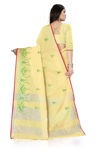 Picture of Beautiful And Pure Light Yellow Lilan Embroidery Work Saree