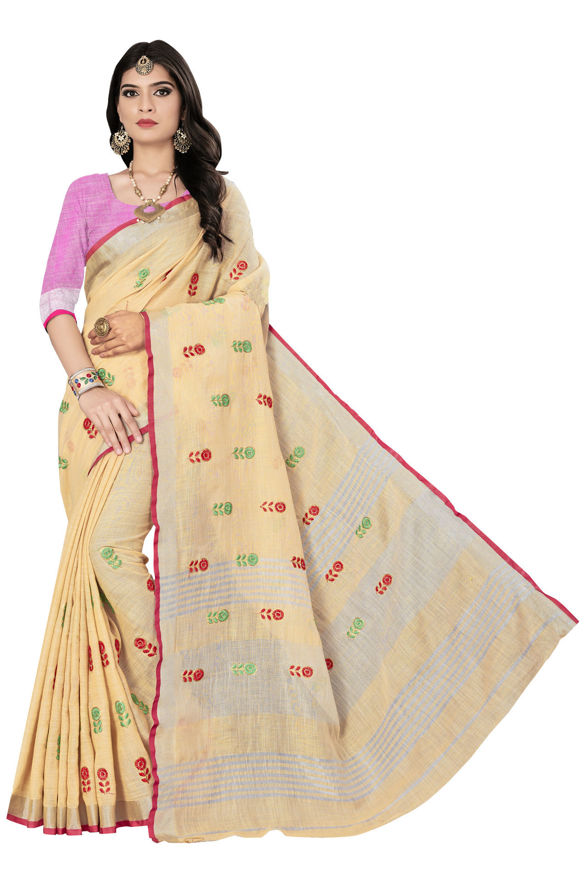 Picture of Pure  Lilan  And  Beautiful   Work Saree