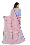 Picture of Pure Beautiful Baby Pink Lilan Embroidrey Work Saree