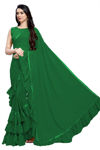 Picture of Pure Green Georgette With Stylish Fashionabale Saree