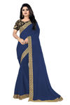 Picture of Beautiful Navy Blue Colour Saree With Blouse