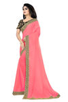 Picture of Expensive Pure Georgette Best Colour Pink Saree With Blouse