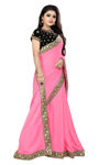 Picture of Pure Georgette with Sequence Lace Saree With Blouse