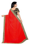 Picture of Beautiful Red Colour Saree With Blouse For Wedding