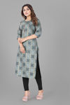 Picture of Pure Grey Beautiful Cotton Material Kurti
