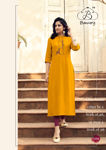 Picture of Pure Georgette With Fancy Lace & Beautiful Yellow Kurti