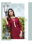 Picture of Pure Georgette With Fancy Lace & Beautiful Maroon Kurti