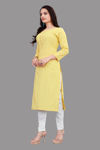 Picture of Modern And Beautiful Pure Cotton Base Yellow Kurti