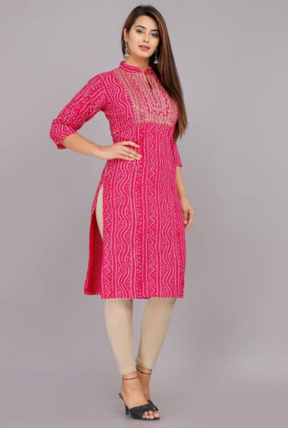 Picture of Pure  Brasso Silk Stylish Fashionabale Pink Kurti
