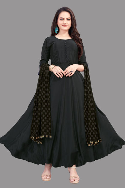 Picture of Beautiful And Plain Dress Type Stylish Black Kurti