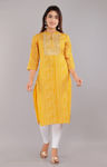 Picture of Pure  Georgette With Fancy Lace & Beautiful Yellow Kurti
