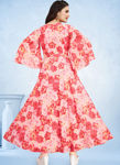 Picture of Beautiful Multi Color Polyester Western Dress