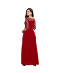 Picture of Pure  Georgette With   Fancy Lace &  Beautiful Red Kurti
